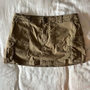 Abercrombie & Fitch Olive Green Utility Mini Skirt